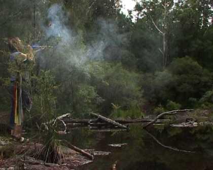 Jim Tree Completeing the Thunder Pipe Ceremony Feb 2006