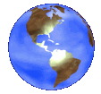 Earth globe 2D reflecting